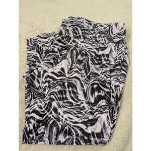 Terra & Sky Womens Pants Plus Size 4X 28w 30w Stretch PullOn Black Marbled Swirl